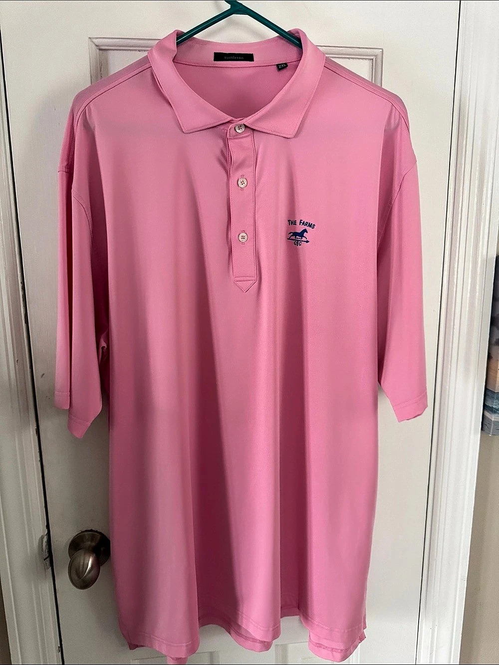 turtleson Men’s Golf Pink Polo Shirt Size 2XL Like New